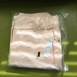 Eric Jeans Light Pink Snakeskin Embroidered Print 14 NWT